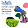 9 Pattern Hose Nozzle, Ergonomic Nozzle for Garden Hose with Adjustable Patterns, Blue