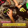 Gardening Tools for Kids Bundle | Mini Hand Fork, Hand Trowel, and Hand Hoe with Wooden Handles | Children's Gardening Tools Set